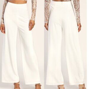 Lulus Get Dressed Up White Wide-Leg Pants Size Medium NWOT